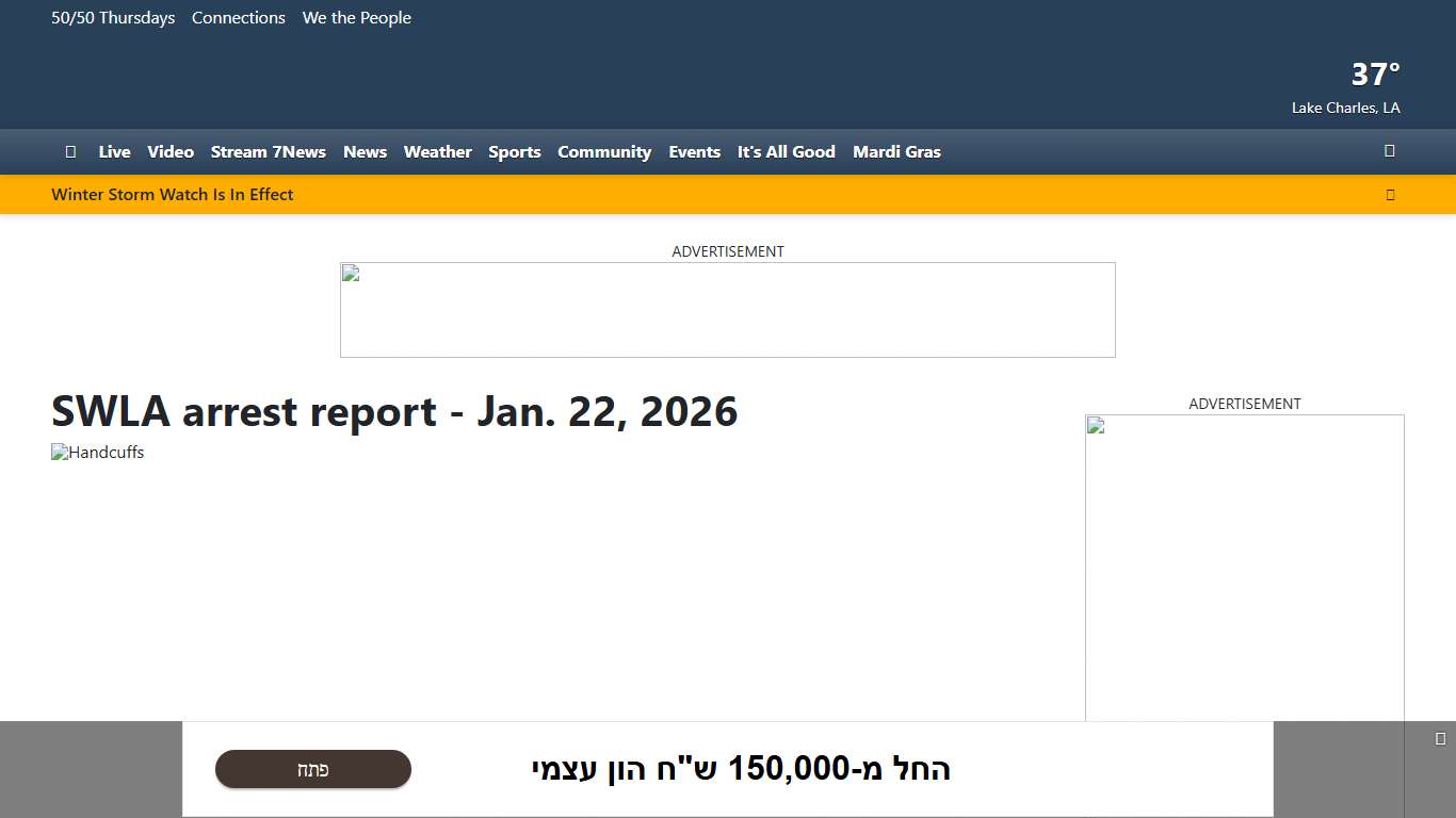 SWLA arrest report - Jan. 22, 2026